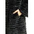Черное пальто из норки нарезки (15-90351)