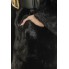 Длинная норковая шуба из меха black SAGA с капюшоном (99-110А8)
